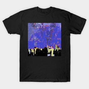 City of Duplicity, jagged conflict in black and blue T-Shirt